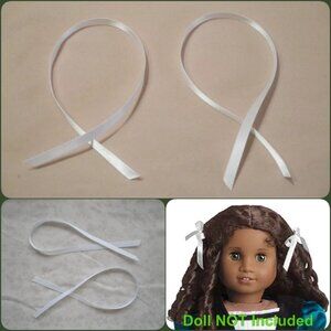 AMERICAN GIRL-Cecile-2 White Hair Ribbon Replacement-Historical Meet Dress